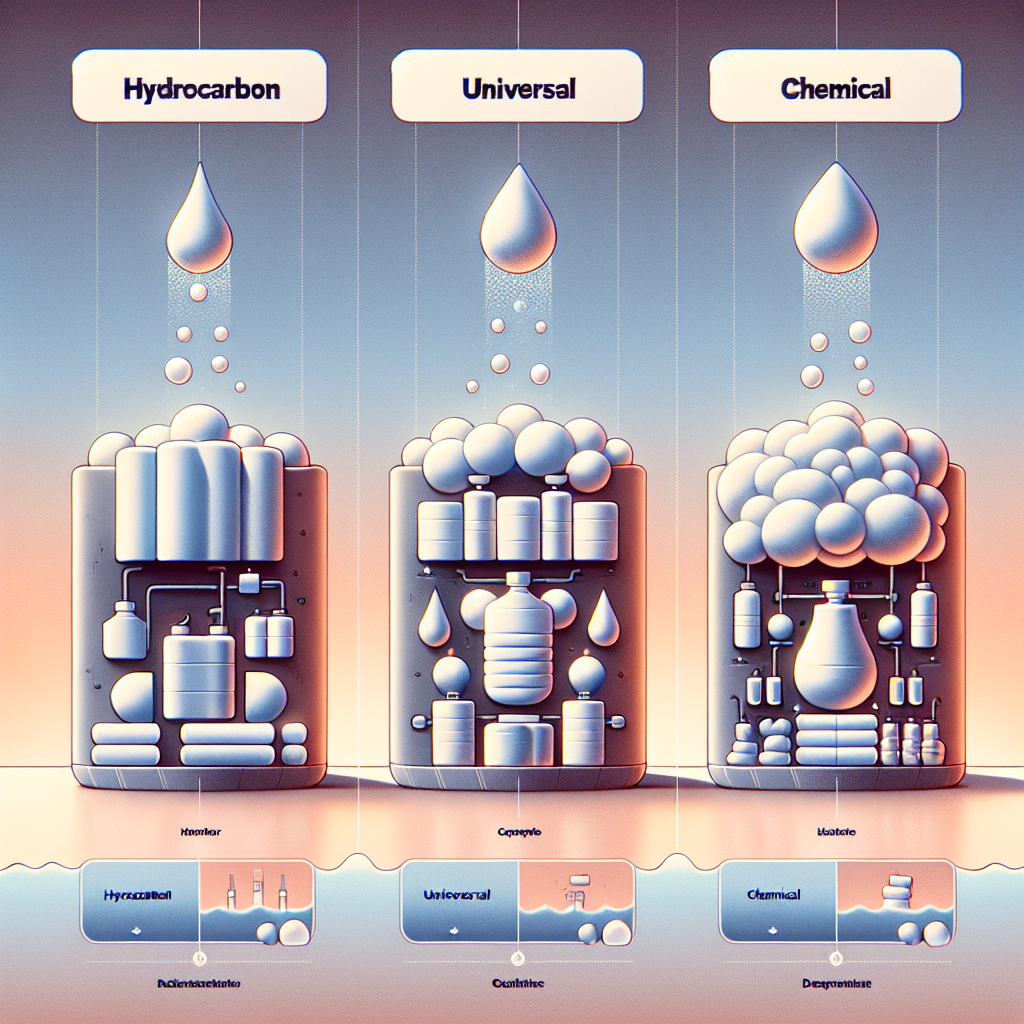 Diferencias entre absorbentes para hidrocarburos, universales y químicos.